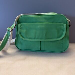 VTG Y2K Amanda Smith Women's Kelly Green Canvas Crossbody Handbag Bag
